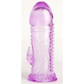 Фиолетовая гелевая насадка с шипами - 13 см. - Toyfa Basic - в Ярославле купить с доставкой