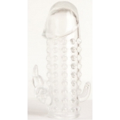 Гелевая прозрачная насадка с 2 отростками - 13 см. - Toyfa Basic - в Ярославле купить с доставкой