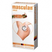 Розовые презервативы Masculan Ultra Long Pleasure с колечками, пупырышками и продлевающим эффектом - 10 шт. - Masculan - купить с доставкой в Ярославле