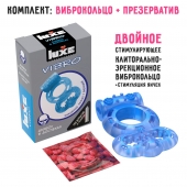 Голубое эрекционное виброкольцо Luxe VIBRO  Дьявол в доспехах  + презерватив - Luxe - в Ярославле купить с доставкой