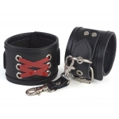 Кожаные наручники с декоративной лаковой шнуровкой - Sitabella - купить с доставкой в Ярославле