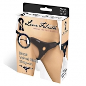 Черные плюшевые трусики для страпона - Lux Fetish - купить с доставкой в Ярославле