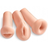Комплект из 3 мастурбаторов All 3 Holes: вагина, анус, ротик - Pipedream - в Ярославле купить с доставкой