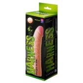 Телесная изогнутая насадка на Harness с коннектором GREEN LINE - 18 см. - LOVETOY (А-Полимер) - купить с доставкой в Ярославле