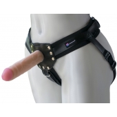 Черный пояс-трусики с двумя насадками  Экзотик-Linda  - 15,5 и 10,5 см. - LOVETOY (А-Полимер) - купить с доставкой в Ярославле