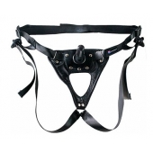 Черный пояс-трусики с насадкой  Soft-Принц  - 17 см. - LOVETOY (А-Полимер) - купить с доставкой в Ярославле