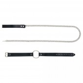 Черный поводок и чокер с кольцом Rada - Rebelts - купить с доставкой в Ярославле