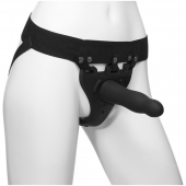 Черный полый вибрострапон Body Extensions BE Aroused - 17,78 см. - Doc Johnson - купить с доставкой в Ярославле