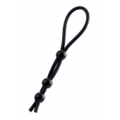 Черное лассо на пенис с тремя бусинами - A-toys - в Ярославле купить с доставкой