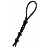 Черное лассо на пенис с тремя бусинами - A-toys - в Ярославле купить с доставкой