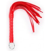 Красная плеть с рукоятью в оплетке - 28 см. - Notabu - купить с доставкой в Ярославле