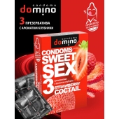 Презервативы для орального секса DOMINO Sweet Sex с ароматом клубничного коктейля  - 3 шт. - Domino - купить с доставкой в Ярославле