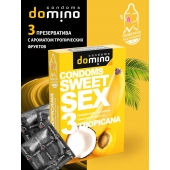 Презервативы для орального секса DOMINO Sweet Sex с ароматом тропических фруктов - 3 шт. - Domino - купить с доставкой в Ярославле