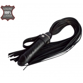 Черная плеть  Ковбой  с ручкой-фаллосом - 55 см. - Sitabella - купить с доставкой в Ярославле