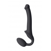 Черный безремневой страпон Silicone Bendable Strap-On S - Strap-on-me - купить с доставкой в Ярославле