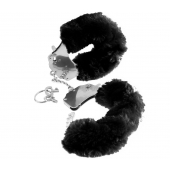 Металлические наручники Furry Love Cuffs с черным мехом - Pipedream - купить с доставкой в Ярославле