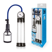 Прозрачная вакуумная помпа Sex Expert с манометром - Sex Expert - в Ярославле купить с доставкой