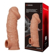 Телесная насадка на фаллос с фиксацией мошонки EXTREME SLEEVE - 15,6 см. - KOKOS - в Ярославле купить с доставкой