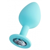 Мятная анальная втулка Brilliant с прозрачным кристаллом - 8 см. - ToyFa - купить с доставкой в Ярославле