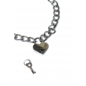 Серебристый ошейник Embrace с ключиком - Lola Games - купить с доставкой в Ярославле