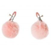 Зажимы на соски Angelic с розовыми меховыми шариками - Lola Games - купить с доставкой в Ярославле