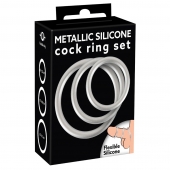 Набор из 3 эрекционных колец под металл Metallic Silicone Cock Ring Set - Orion - в Ярославле купить с доставкой
