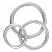 Набор из 3 эрекционных колец под металл Metallic Silicone Cock Ring Set - Orion - в Ярославле купить с доставкой