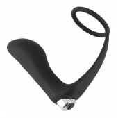 Черное эрекционное кольцо с анальной вибропробкой Vibrating Ring   Plug - Orion - в Ярославле купить с доставкой