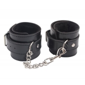Черные оковы на ноги Obey Me Leather Ankle Cuffs - Chisa - купить с доставкой в Ярославле