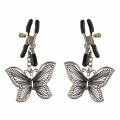 Зажимы на соски с бабочками Butterfly Nipple Clamps - Pipedream - купить с доставкой в Ярославле