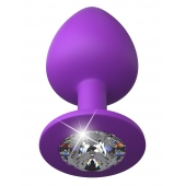 Фиолетовая анальная пробка со стразом Her Little Gem Large Plug - 9,5 см. - Pipedream - купить с доставкой в Ярославле