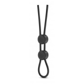 Черное двойное эрекционное лассо Silicone Double Loop Cock Ring - Blush Novelties - в Ярославле купить с доставкой