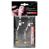 Оригинальные зажимы на соски с желтыми шариками - Notabu - купить с доставкой в Ярославле