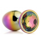 Голографическая анальная втулка с радужным кристаллом - 7,1 см. - Dream Toys - купить с доставкой в Ярославле