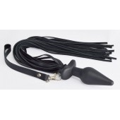 Черная анальная пробка с плетью - Sitabella - купить с доставкой в Ярославле