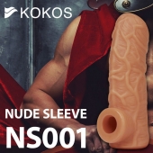 Телесная открытая насадка-реалистик с подхватом мошонки Nude Sleeve L - 14 см. - KOKOS - в Ярославле купить с доставкой