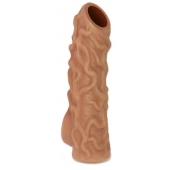 Телесная насадка с венками и открытой головкой Nude Sleeve L - 14 см. - KOKOS - в Ярославле купить с доставкой