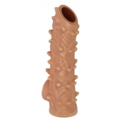 Телесная насадка с шипами и открытой головкой Nude Sleeve L - 14 см. - KOKOS - в Ярославле купить с доставкой