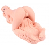 Телесный вибромастурбатор Valentina Auto с двумя любовными отверстиями - KOKOS - в Ярославле купить с доставкой