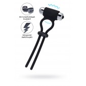 Черное эрекционное лассо на пенис Jat - A-toys - в Ярославле купить с доставкой