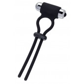 Черное эрекционное лассо на пенис Jat - A-toys - в Ярославле купить с доставкой