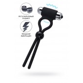 Черное эрекционное лассо Ect с виброэлементом - A-toys - в Ярославле купить с доставкой