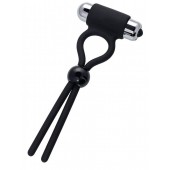 Черное эрекционное лассо Ect с виброэлементом - A-toys - в Ярославле купить с доставкой