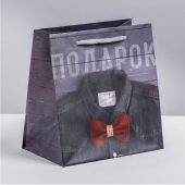 Ламинированный квадратный пакет «Мужской стиль» - 14 х 14 х 9 см. - Сима-Ленд - купить с доставкой в Ярославле