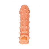 Телесная закрытая насадка с пупырышками Cock Sleeve Size L - 17,6 см. - KOKOS - в Ярославле купить с доставкой