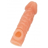 Телесная закрытая насадка с шершавой головкой Cock Sleeve Size L - 17,6 см. - KOKOS - в Ярославле купить с доставкой