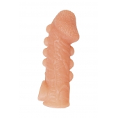 Телесная закрытая насадка с шишечками Cock Sleeve Size L - 17,6 см. - KOKOS - в Ярославле купить с доставкой