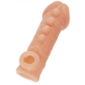 Телесная закрытая насадка с шишечками Cock Sleeve Size L - 17,6 см. - KOKOS - в Ярославле купить с доставкой