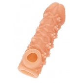 Телесная закрытая насадка с пучками шишечек Cock Sleeve Size S - 13,8 см. - KOKOS - в Ярославле купить с доставкой