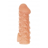 Телесная закрытая насадка с пучками шишечек Cock Sleeve Size M - 15,6 см. - KOKOS - в Ярославле купить с доставкой